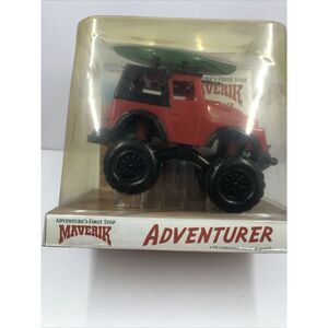 Maverick  "ADVENTURER" Plastic Red Jeep w/Kayak & Paddle. NIB Vintage 2004. Read